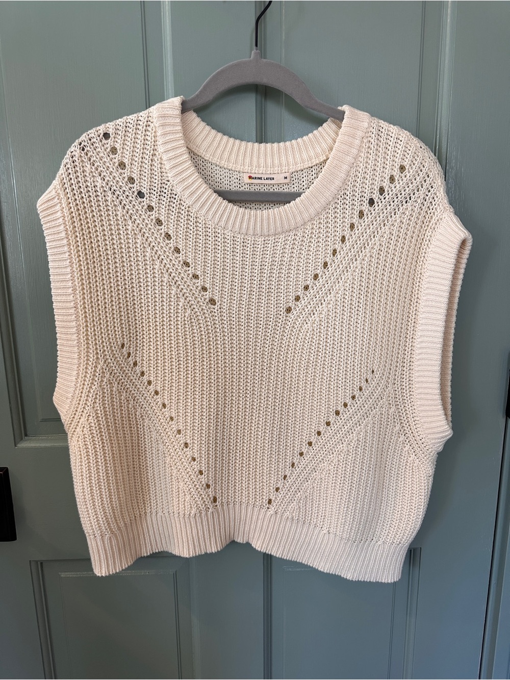 Marine Layer Cream Sleeveless Knit Vest